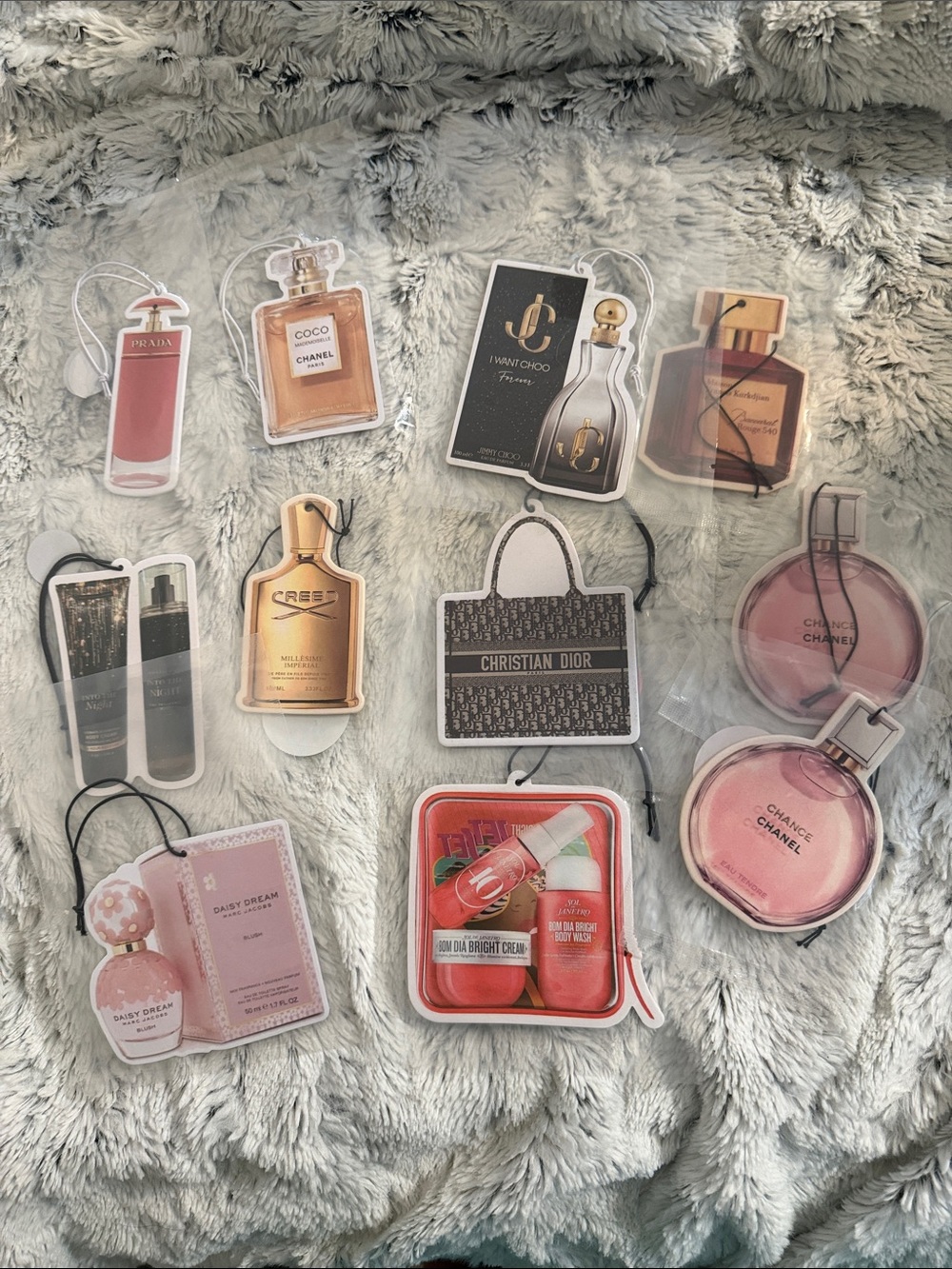 Perfume Bottle Air Freshener Set - Pink, Gold, Black, Cream